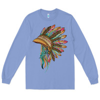 Colony Blue indian leopard headdress Long Sleeve Tee - BarkalooDesign