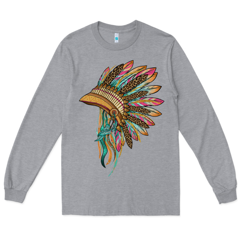 Indian Leopard Headdress Long Sleeve Tee by BarkalooDesign | Teevron