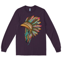 Plum indian leopard headdress Long Sleeve Tee - BarkalooDesign