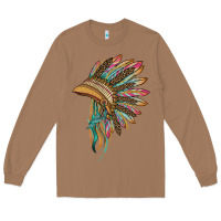Toasted Coconut indian leopard headdress Long Sleeve Tee - BarkalooDesign
