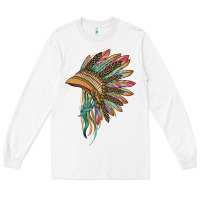 White indian leopard headdress Long Sleeve Tee - BarkalooDesign