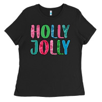 Black holly jolly Ladies Tee - MaliasSmallBusiness