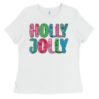 White holly jolly Ladies Tee - MaliasSmallBusiness