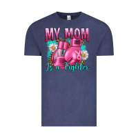 Vintage Denim Breast Cancer My Mom Is A Fighter Vintage Tee - Artiststas