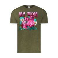 Vintage Olive Breast Cancer My Mom Is A Fighter Vintage Tee - Artiststas