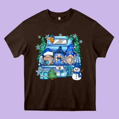 Snowman Gnome Truck Heavy Core Tee Designed By Zillion Design Studio
