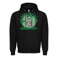 Black dead inside but feeling lucky Zipper Hoodie - MaliasSmallBusiness