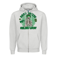 Dove Grey dead inside but feeling lucky Zipper Hoodie - MaliasSmallBusiness