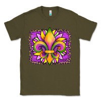 Army Green mardi gras fleur de lis sunflower leopard Classic Tee - Artiststas
