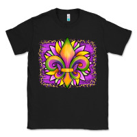 Black mardi gras fleur de lis sunflower leopard Classic Tee - Artiststas
