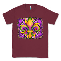 Burgundy mardi gras fleur de lis sunflower leopard Classic Tee - Artiststas