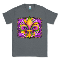 Charcoal Heather mardi gras fleur de lis sunflower leopard Classic Tee - Artiststas