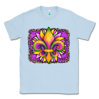 Dusty Blue mardi gras fleur de lis sunflower leopard Classic Tee - Artiststas