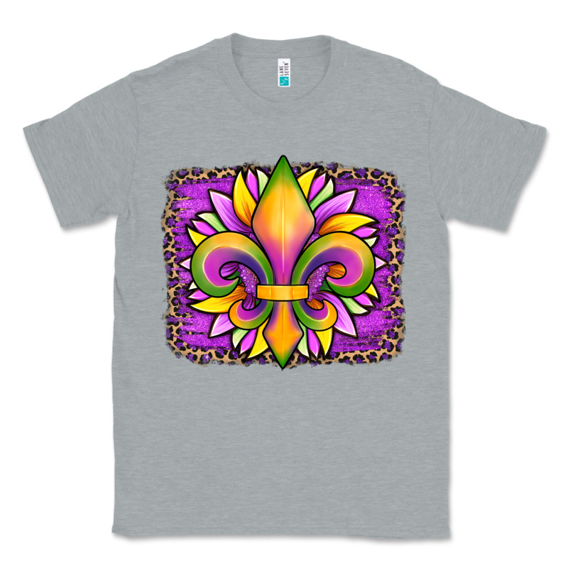 Mardi Gras Fleur De Lis Sunflower Leopard Classic Tee by Artiststas | Teevron