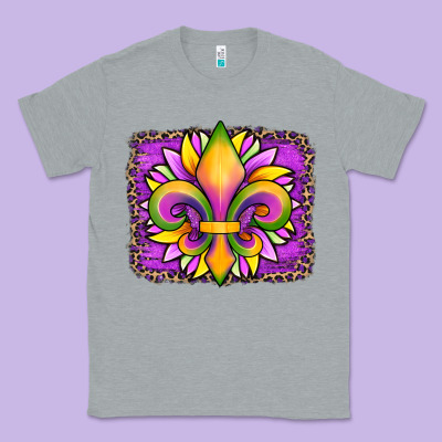 Mardi Gras Fleur De Lis Sunflower Leopard Classic Tee Designed By Artiststas