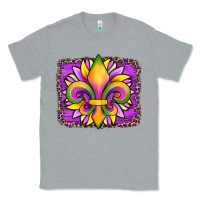 Heather Grey mardi gras fleur de lis sunflower leopard Classic Tee - Artiststas