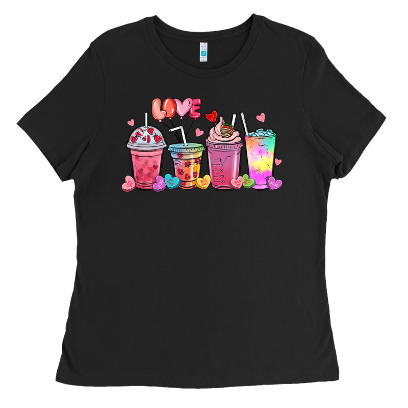 Love Coffee Cups Ladies Tee by MaliasSmallBusiness | Teevron