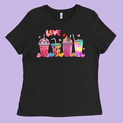 Ladies Tee love coffee cups