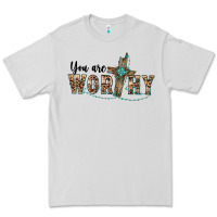 Dove Grey you are worthy cross Premium Tee - BarkalooDesign