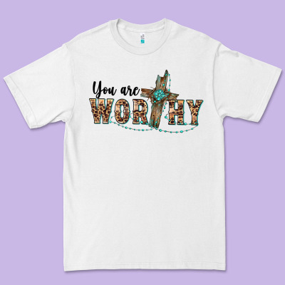 You Are Worthy Cross Premium Tee Designed By Barkaloodesign