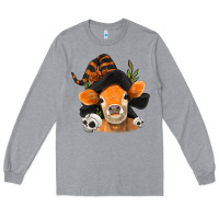 Heather Grey halloween witch cow Long Sleeve Tee - Jasminsmagicworld