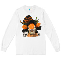 White halloween witch cow Long Sleeve Tee - Jasminsmagicworld