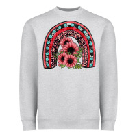 Heather Grey valentines sunflower rainbow Heavyweight Sweatshirt - JahusDesignShop