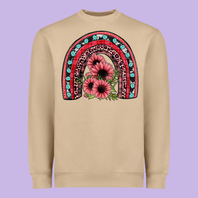 Valentines Sunflower Rainbow Heavyweight Sweatshirt Designed By Jahusdesignshop