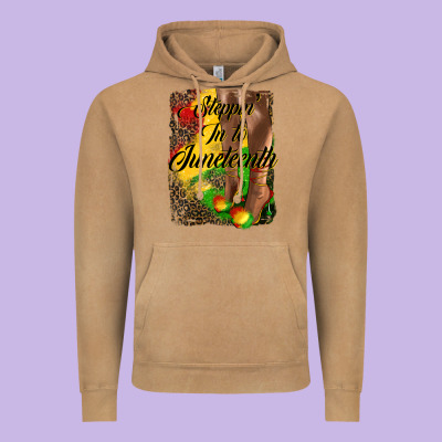 Steppin' In To Juneteenth Vintage Hoodie Designed By Hra Design Shop