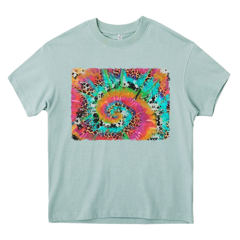 Tie Dye Leopard Cowhide Glitter Background Heavy Core Tee by Artiststas | Teevron
