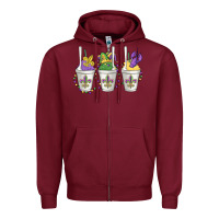 Burgundy mardi gras snowballs Zipper Hoodie - MaliasSmallBusiness