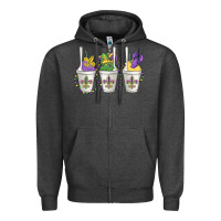 Charcoal Heather mardi gras snowballs Zipper Hoodie - MaliasSmallBusiness
