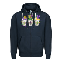 Navy mardi gras snowballs Zipper Hoodie - MaliasSmallBusiness