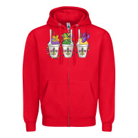 Red mardi gras snowballs Zipper Hoodie - MaliasSmallBusiness