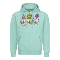 Seafoam mardi gras snowballs Zipper Hoodie - MaliasSmallBusiness