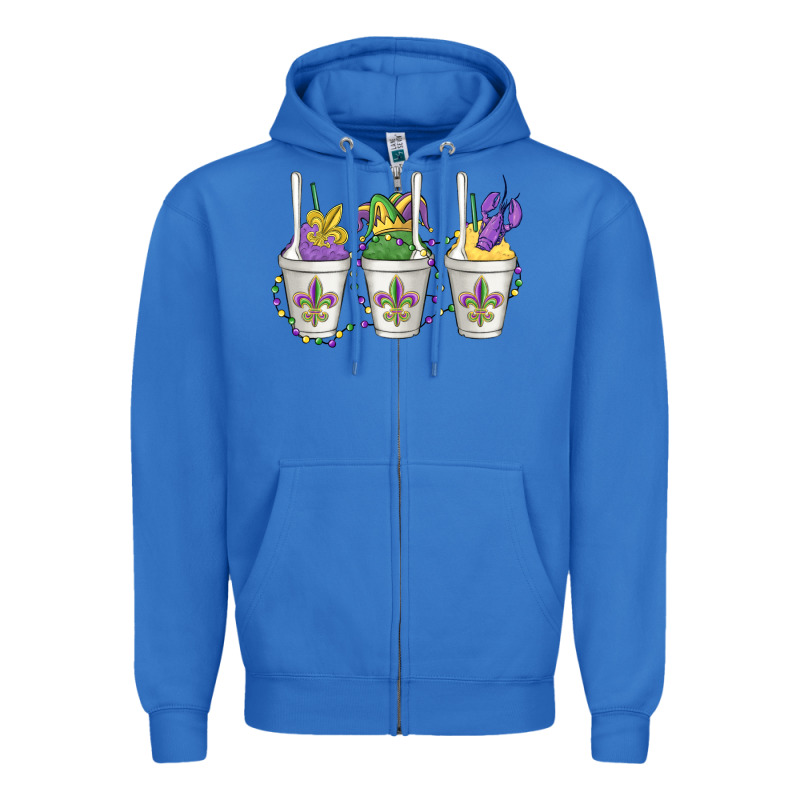 Mardi Gras Snowballs Zipper Hoodie by MaliasSmallBusiness | Teevron