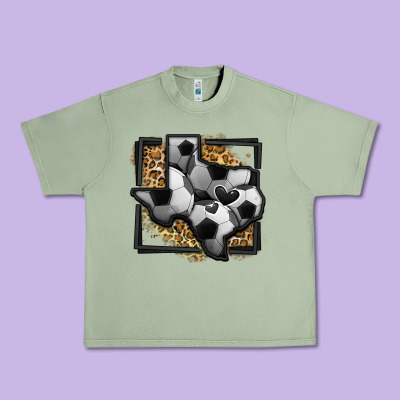 Leopard Soccer Texas Map Urban Heavy Tee Designed By Jasminsmagicworld