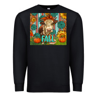 Black Western Fall Cow Premium Sweatshirt - LillyAllenDesigns