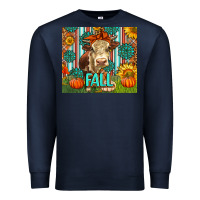 Navy Western Fall Cow Premium Sweatshirt - LillyAllenDesigns