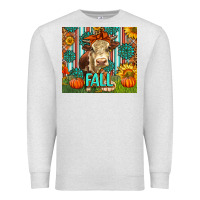 Oatmeal Heather Western Fall Cow Premium Sweatshirt - LillyAllenDesigns