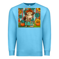 Ocean Blue Western Fall Cow Premium Sweatshirt - LillyAllenDesigns