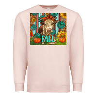 Pale Pink Western Fall Cow Premium Sweatshirt - LillyAllenDesigns