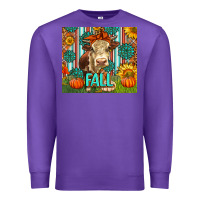 Purple Western Fall Cow Premium Sweatshirt - LillyAllenDesigns