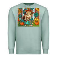 Seafoam Western Fall Cow Premium Sweatshirt - LillyAllenDesigns
