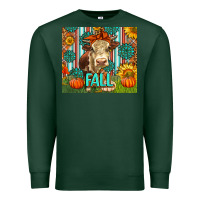 Sports Green Western Fall Cow Premium Sweatshirt - LillyAllenDesigns