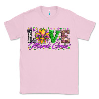 Bubblegum Pink love mardi gras fleur de lis sunflower leopard and beads Classic Tee - Artiststas