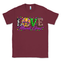 Burgundy love mardi gras fleur de lis sunflower leopard and beads Classic Tee - Artiststas
