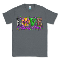 Charcoal Heather love mardi gras fleur de lis sunflower leopard and beads Classic Tee - Artiststas