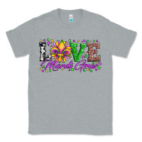 Heather Grey love mardi gras fleur de lis sunflower leopard and beads Classic Tee - Artiststas