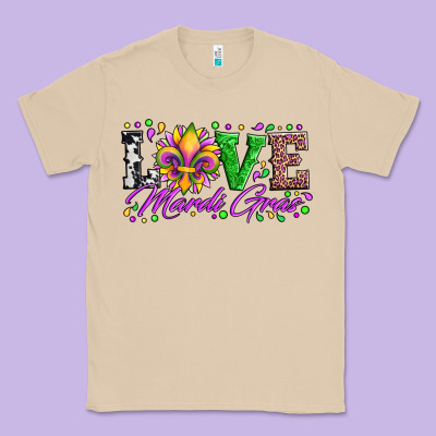 Love Mardi Gras Fleur De Lis Sunflower Leopard And Beads Classic Tee Designed By Artiststas